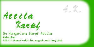 attila karpf business card